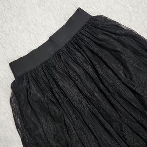 Y2K Early 2000's Forever 21 High Rise Black Lace Midi Skirt